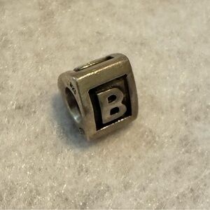 Silver Block Letter B Charm